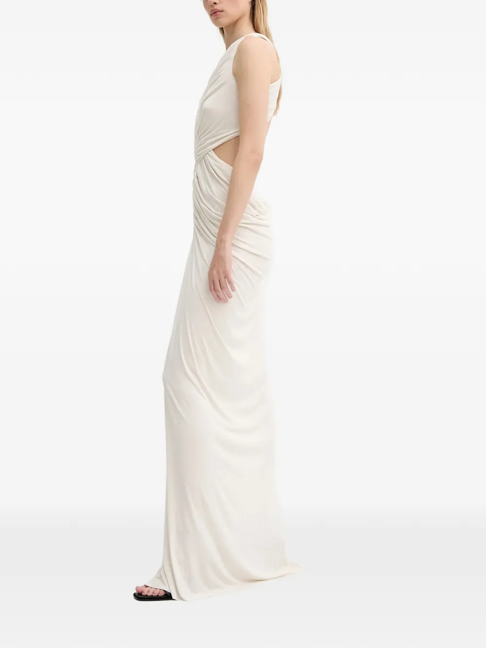 Rick Owens Lilies Uitgesneden gedrapeerde maxi-jurk Beige
