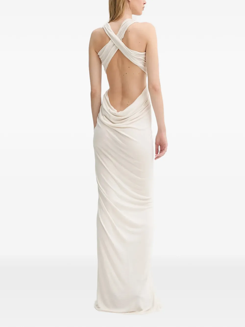 Rick Owens Lilies Uitgesneden gedrapeerde maxi-jurk Beige