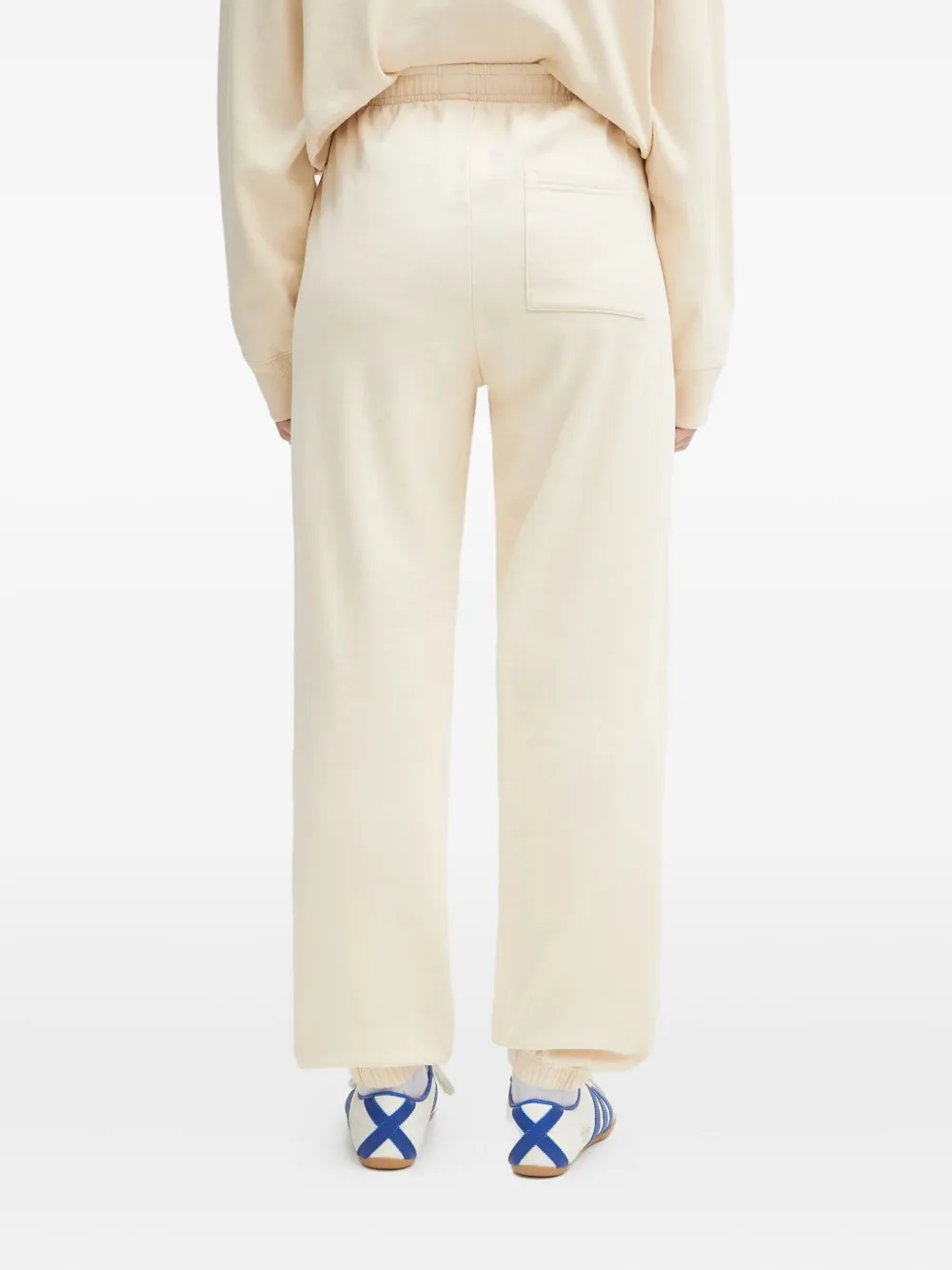 Sporty & Rich embroidered cuffed trousers Beige