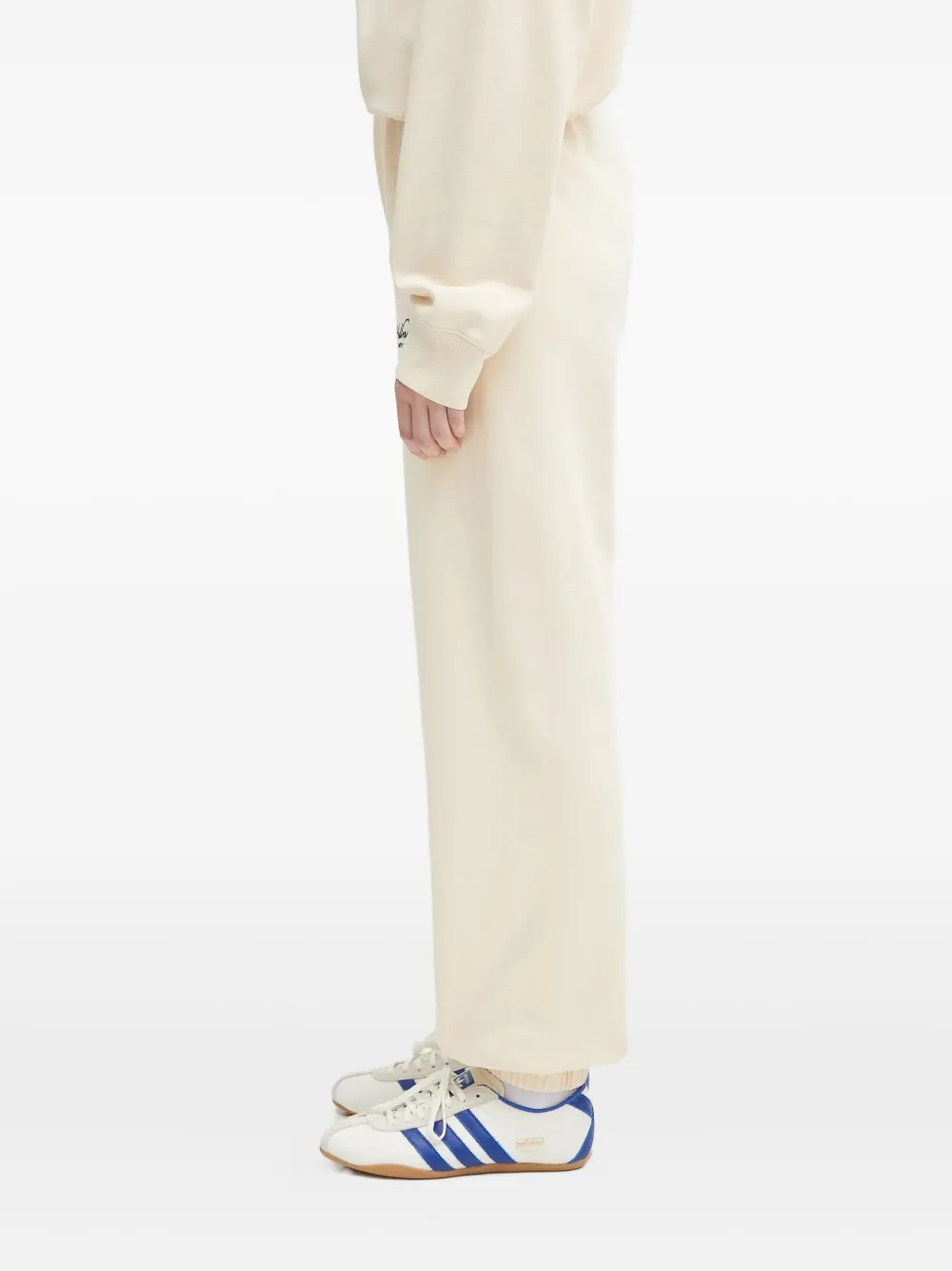 Sporty & Rich embroidered cuffed trousers Beige