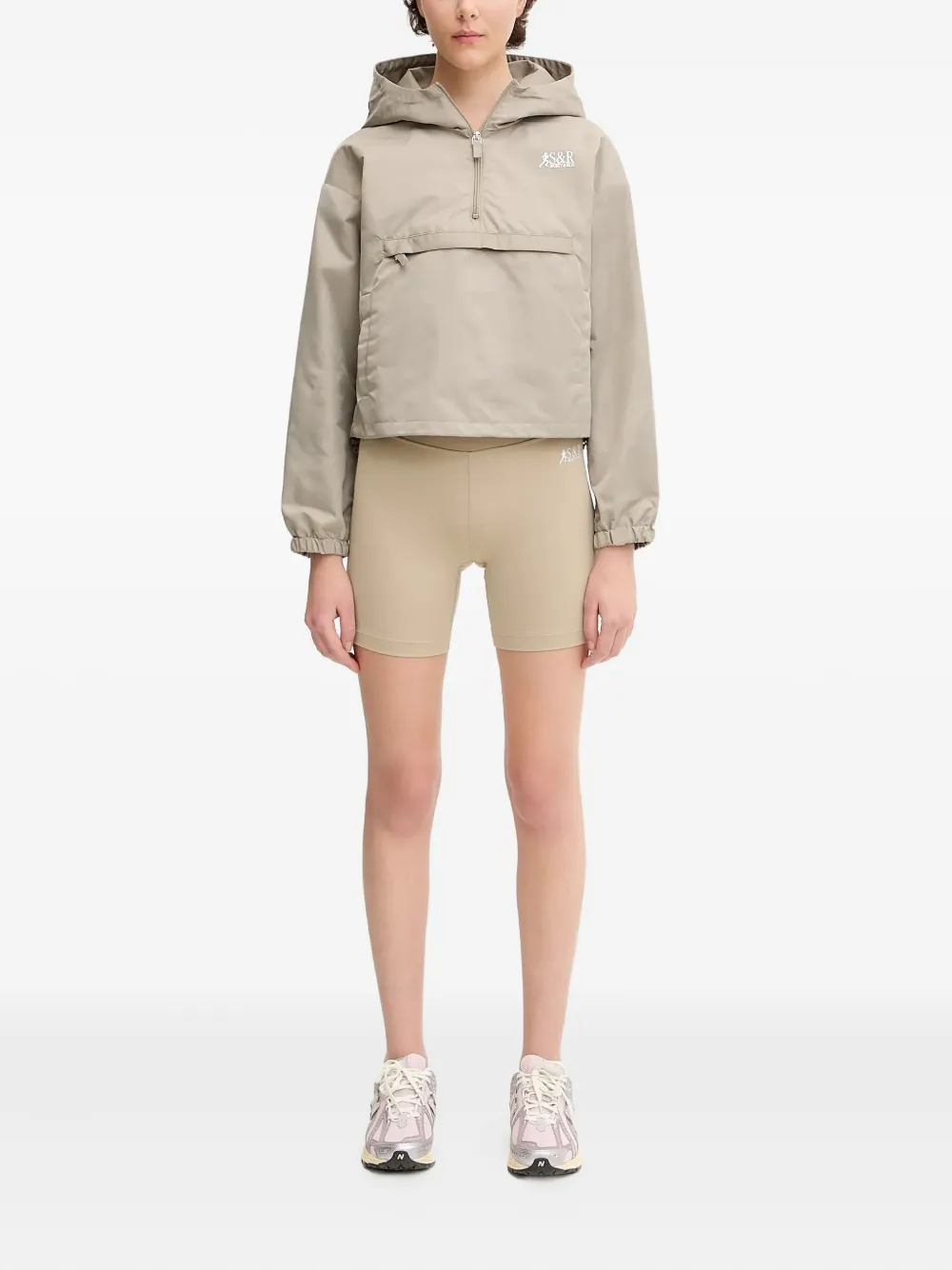 Sporty And Rich Hooded Pouch-pocket Jacket In Gray