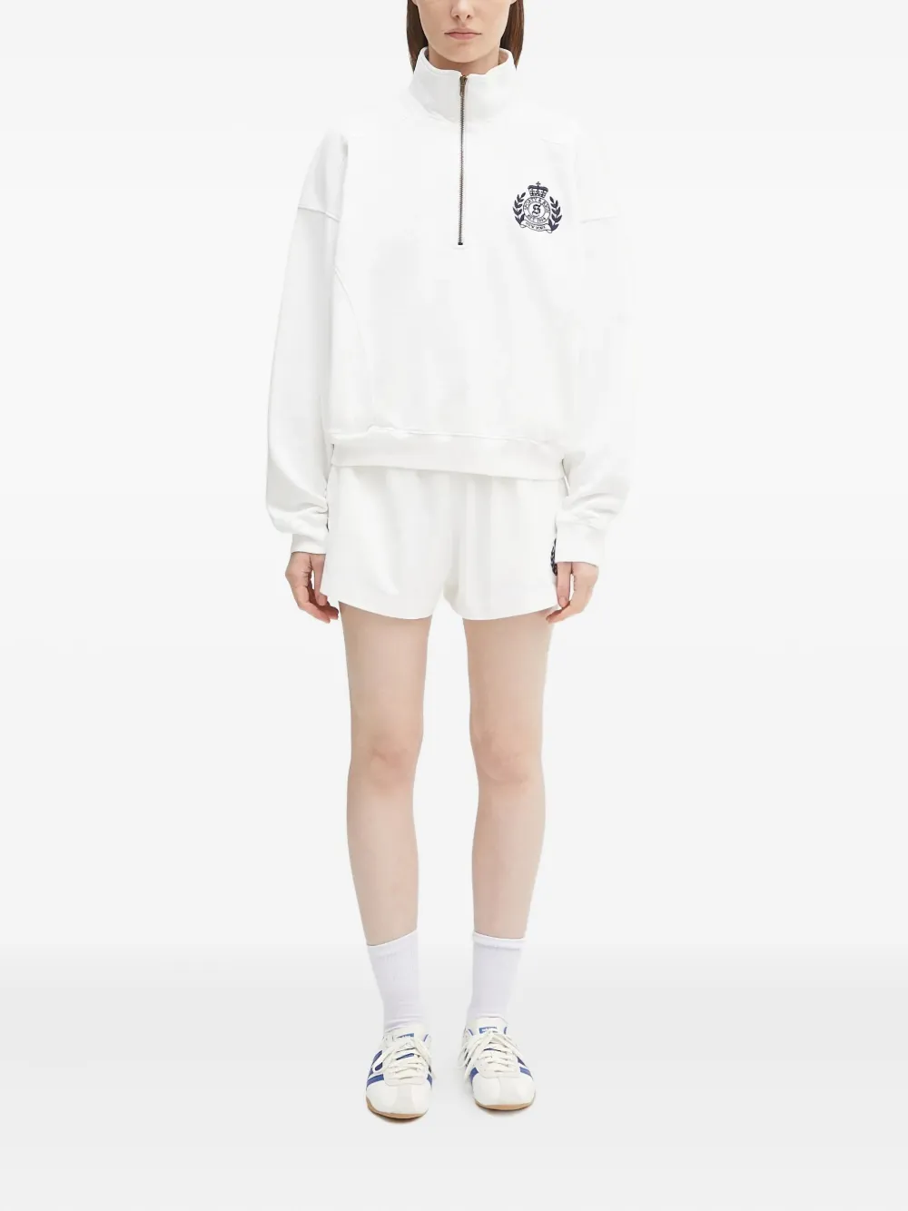Sporty & Rich logo-embroidered shorts Wit