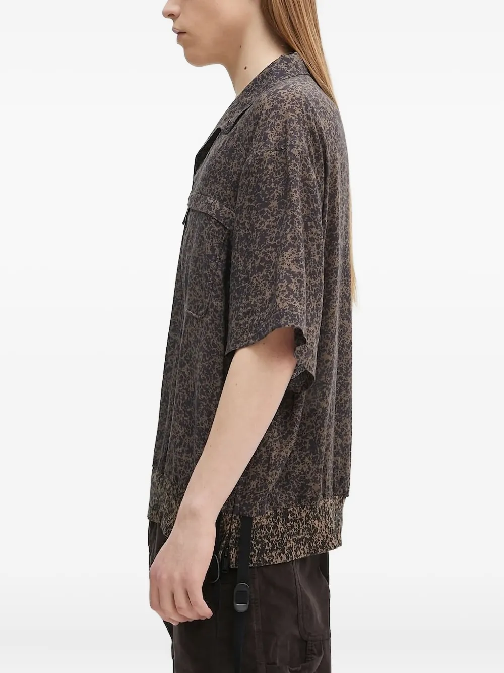 Undercover pocket speckled cotton shirt Bruin