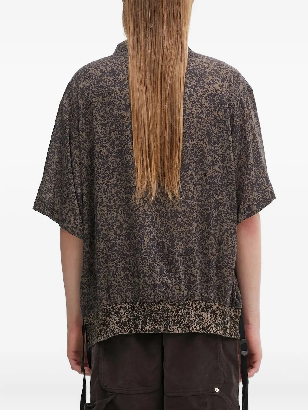 Undercover pocket speckled cotton shirt Bruin