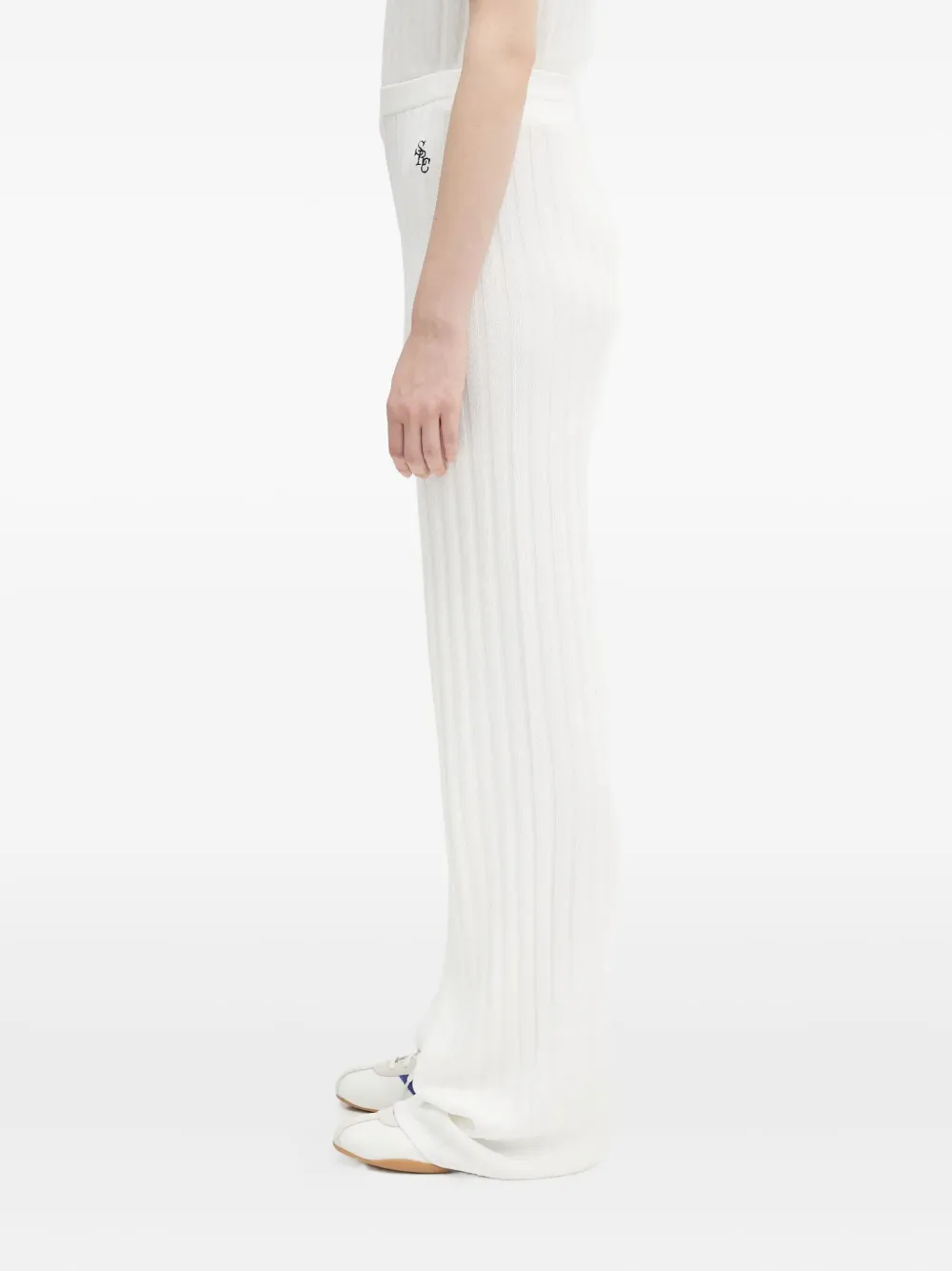 Sporty & Rich ribbed knit trousers | White | Image 1