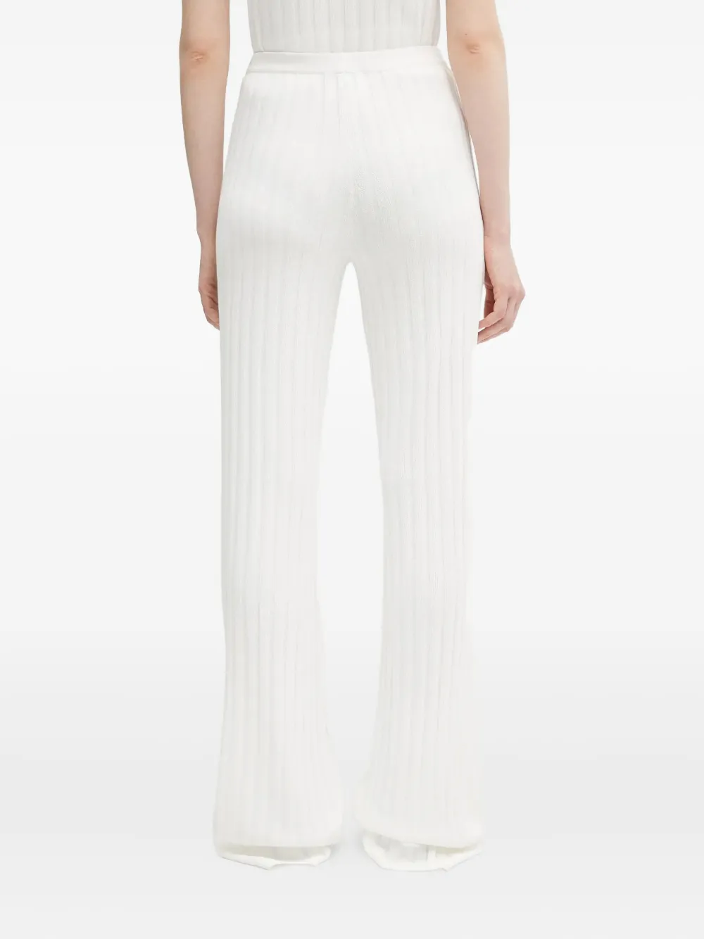Sporty & Rich Ribgebreide broek Wit