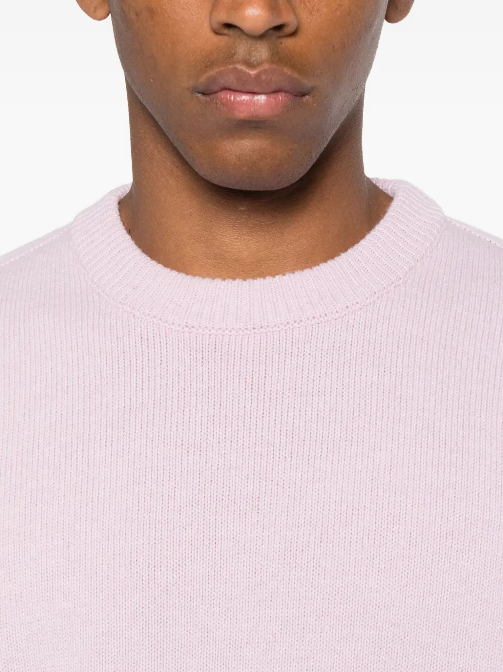 Stone Island logo-patch crew-neck sweater Roze