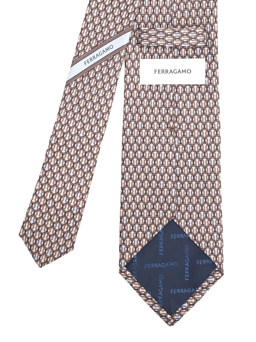 Ferragamo Zijden stropdas met patroon Bruin