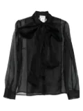 P.A.R.O.S.H. bow-detail sheer blouse - Black