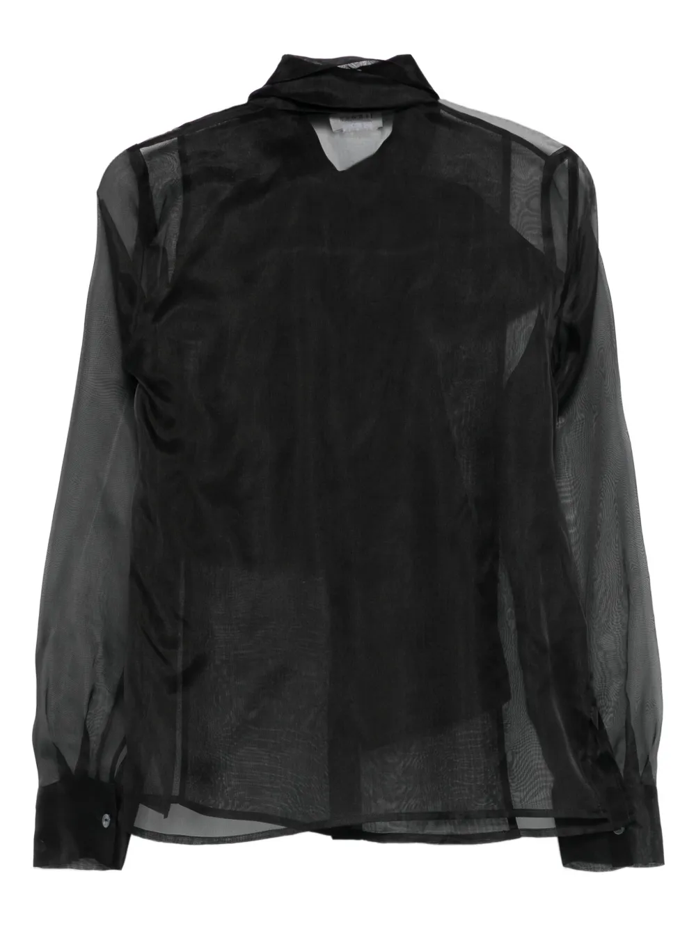 P.A.R.O.S.H. Doorzichtige blouse met strikdetail Zwart