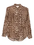 P.A.R.O.S.H. leopard-print belted shirt - Brown