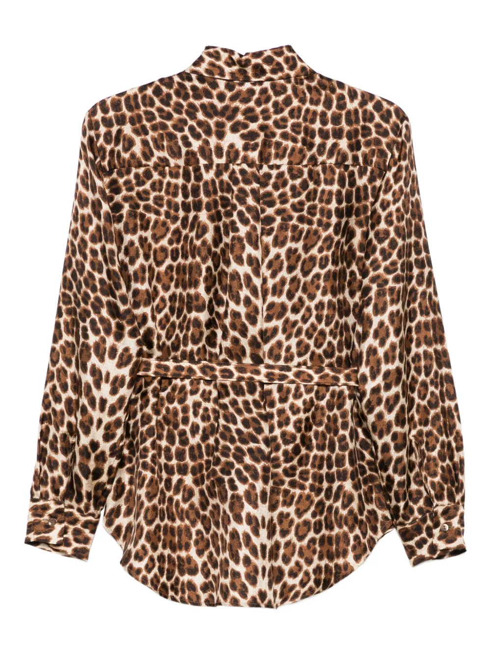 P.A.R.O.S.H. leopard-print belted shirt Bruin