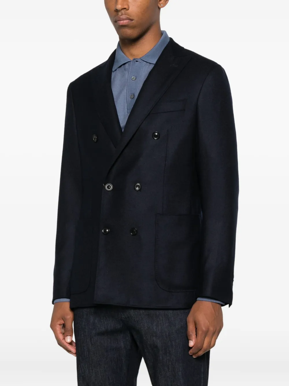  Canali Double-breasted Jacket - Blue 