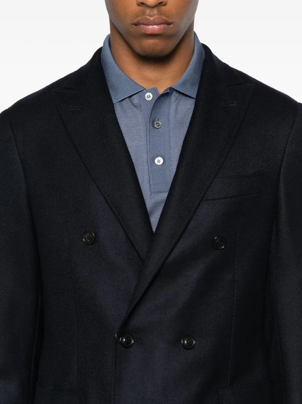 Canali Jack met dubbele rij knopen Blauw