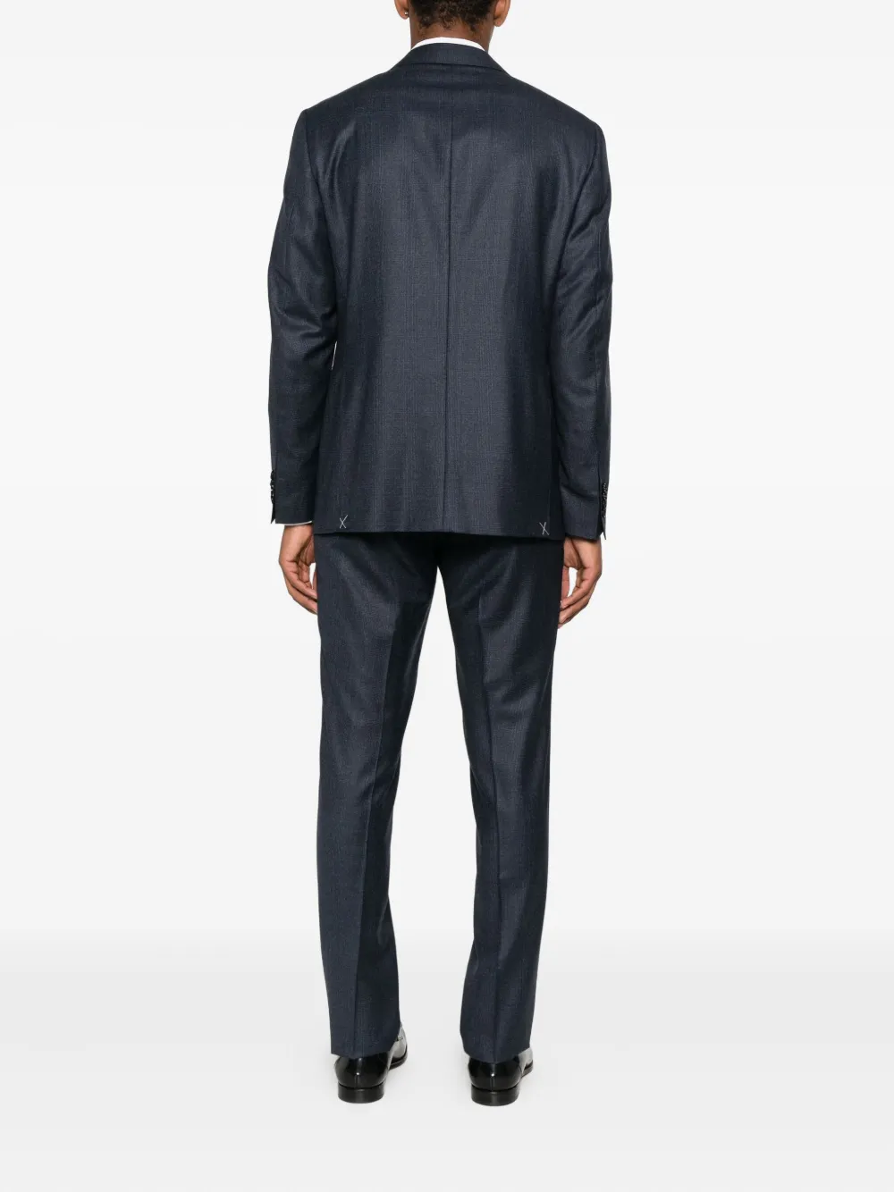  Canali Checked Single-breasted Suit - Blue 