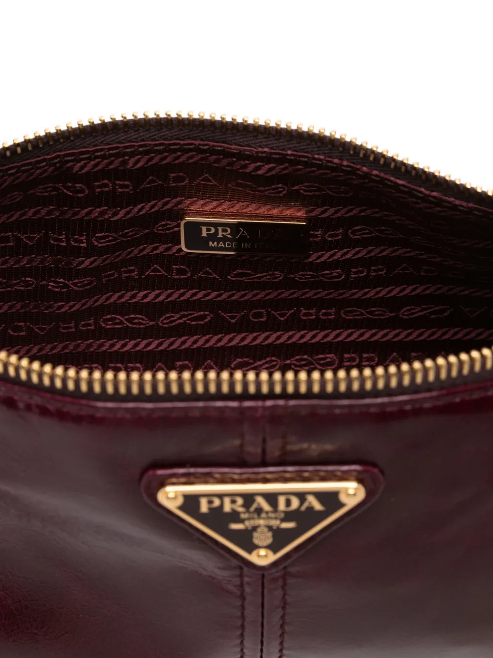 Prada small chain-strap leather shoulder bag Rood