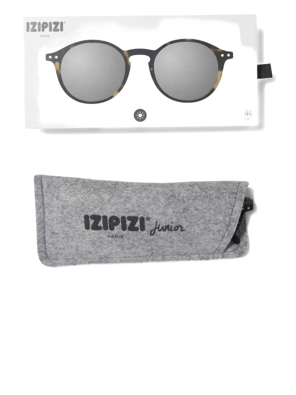 IZIPIZI KIDS #G zonnebril met rond montuur en schildpadschild-montuur Bruin