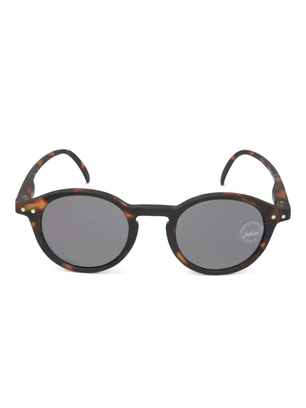 IZIPIZI KIDS #G zonnebril met rond montuur en schildpadschild-montuur Bruin