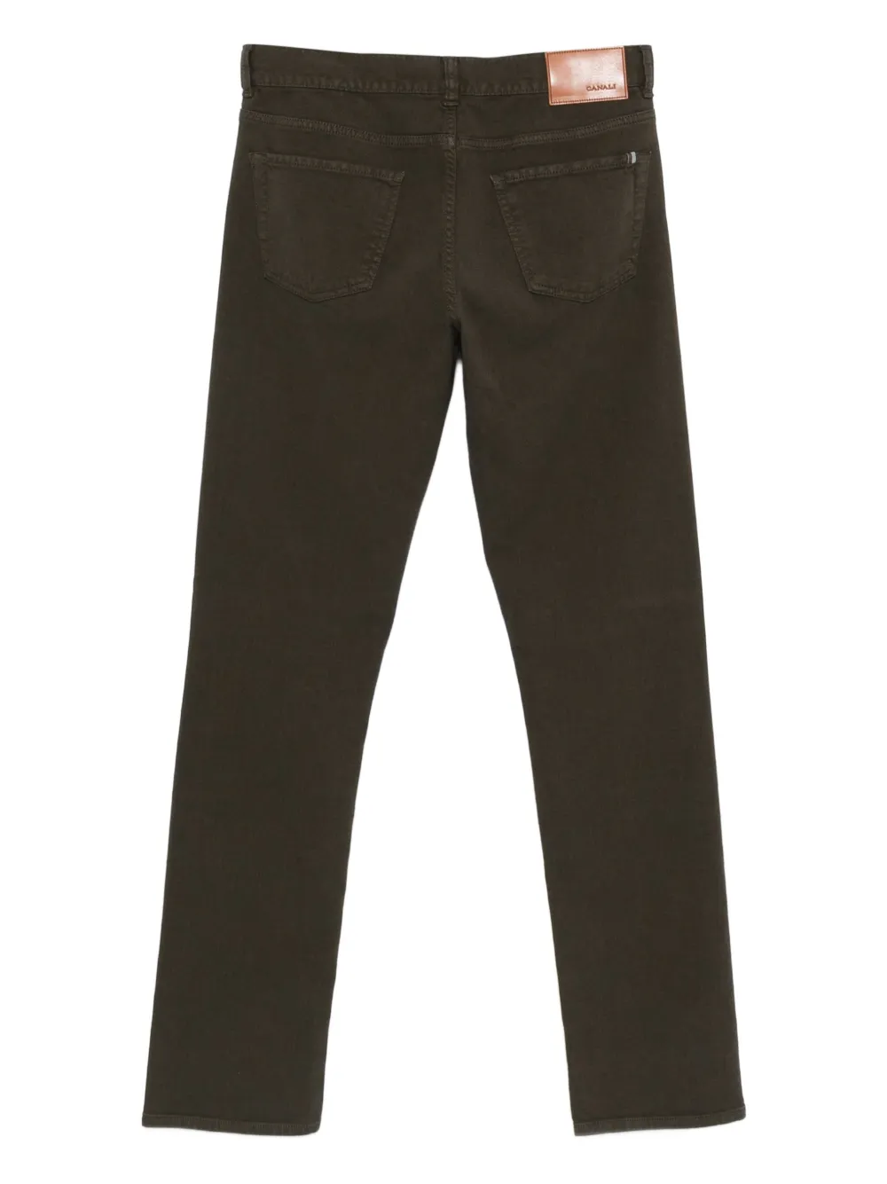Canali Jeans met logopatch - Bruin
