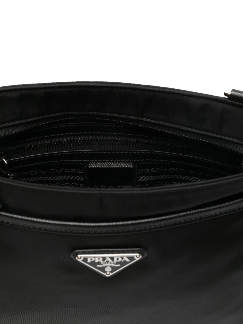 Prada Messengertas met logoplakkaat Zwart