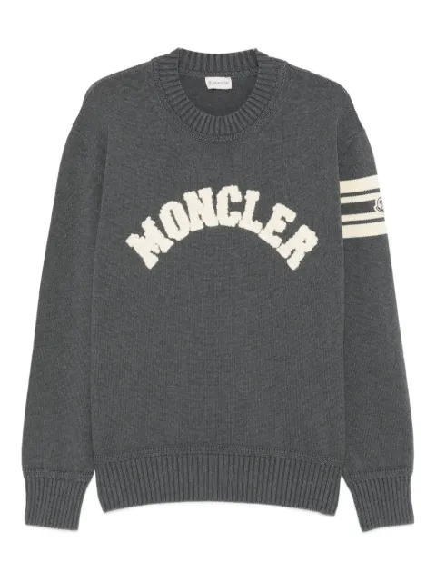 Moncler logo-patch stripe-detail sweater