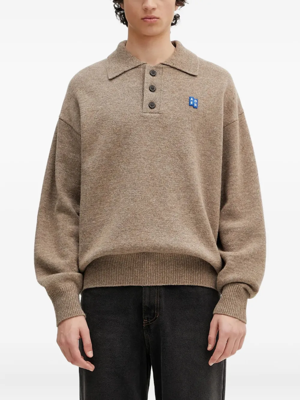 buttoned polo-neck sweater