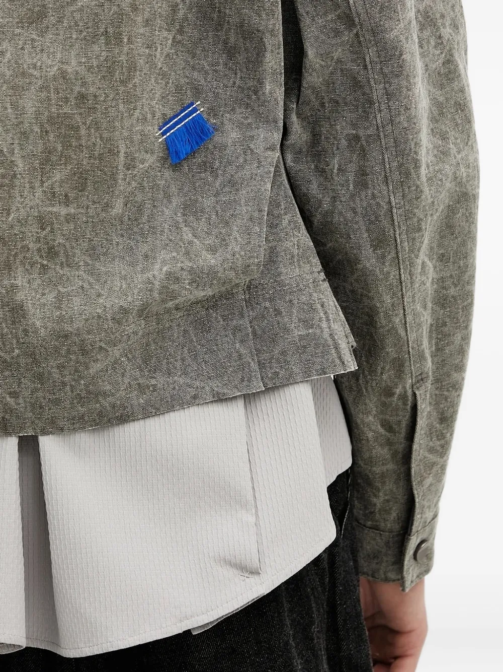 Ader Error Acid-wash Panelled Jacket In Gray