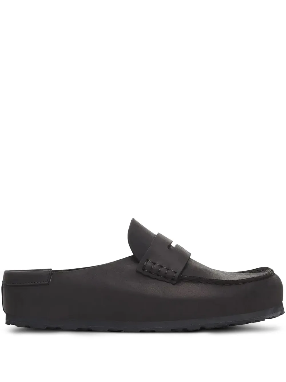 Birkenstock penny-strap leather slides Black