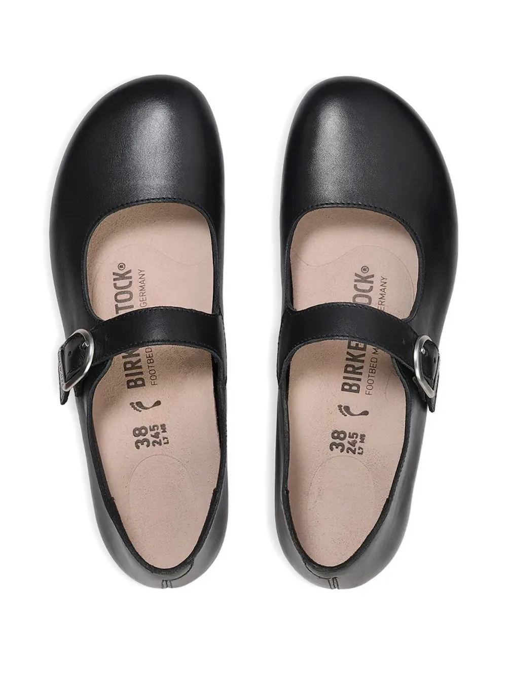 Birkenstock buckle Mary Jane style ballet flats Black