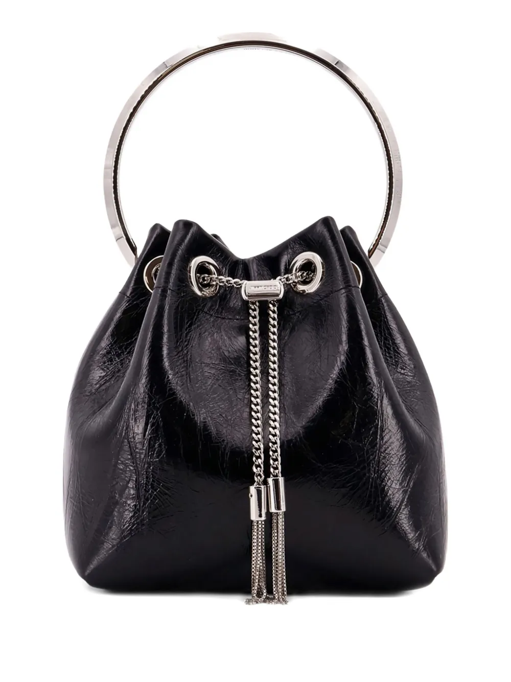 Jimmy Choo Bon circular-handle drawstring bag Zwart