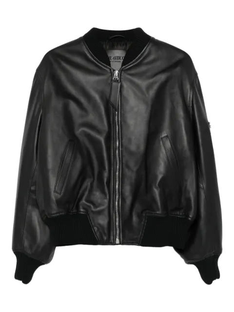 The Attico leather zip-front bomber jacket