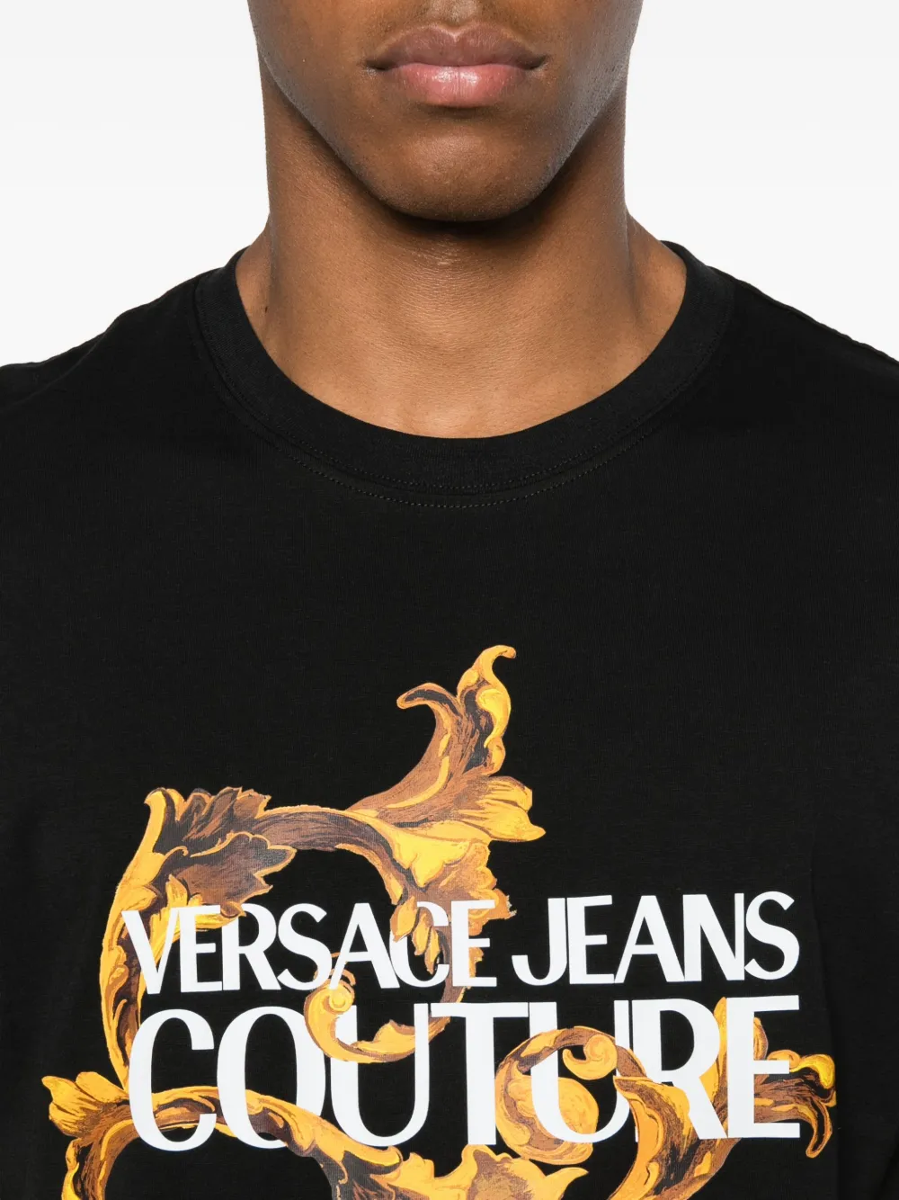 Versace Jeans Couture T-shirt met logoprint Zwart