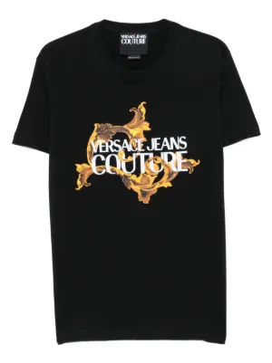 Versace Jeans Couture Camiseta Com Estampa De Logo | Preto
