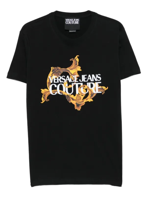 Versace Jeans Couture Camiseta Com Estampa De Logo | Preto