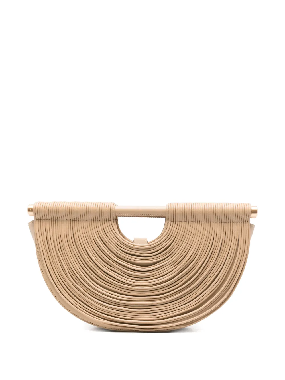 Cult Gaia Lou pleated half-moon tote bag Beige