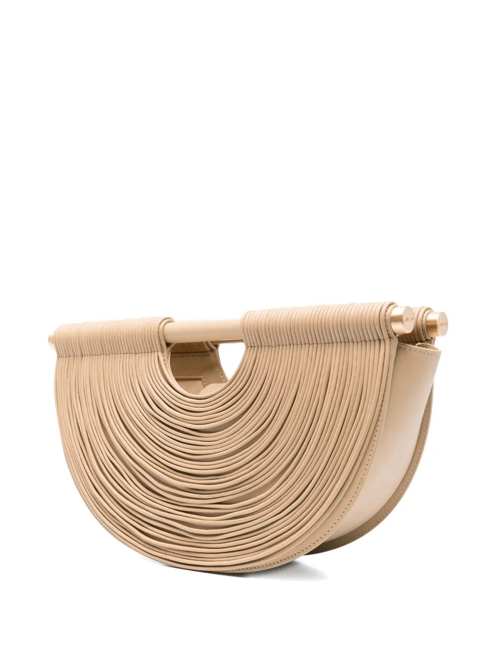 Cult Gaia Lou pleated half-moon tote bag Beige