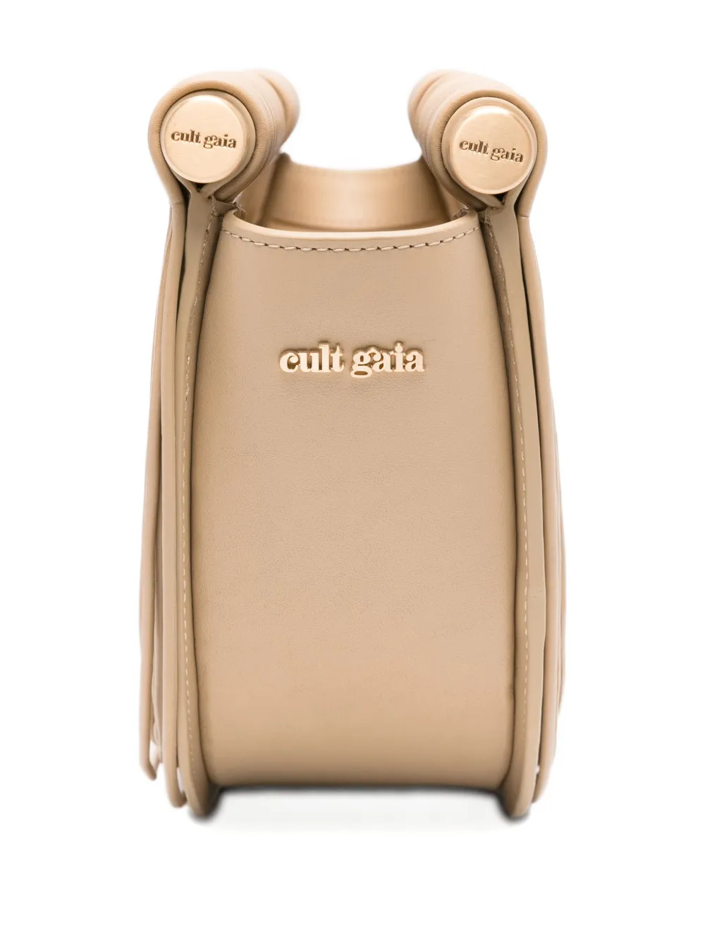 Cult Gaia Lou pleated half-moon tote bag Beige