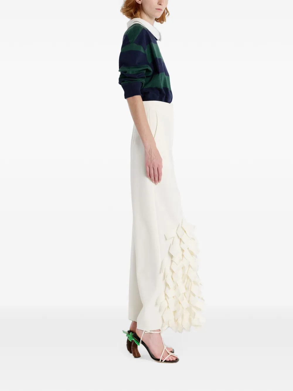 A.W.A.K.E. Mode Rectangle Detail Pants in White, view 4