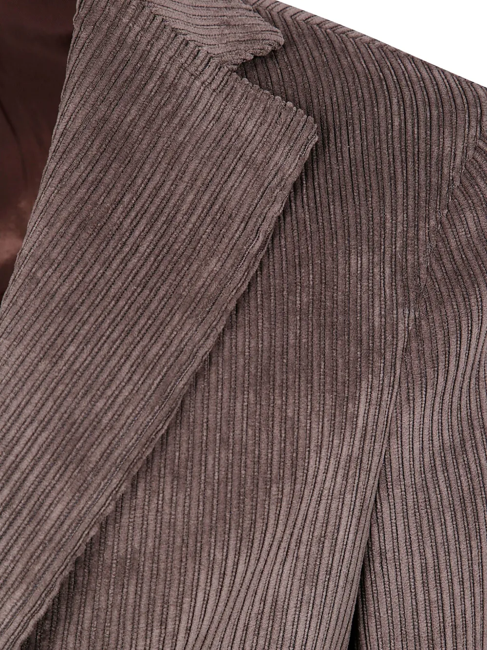 Barba Ribfluwelen blazer met dubbele knoop Bruin