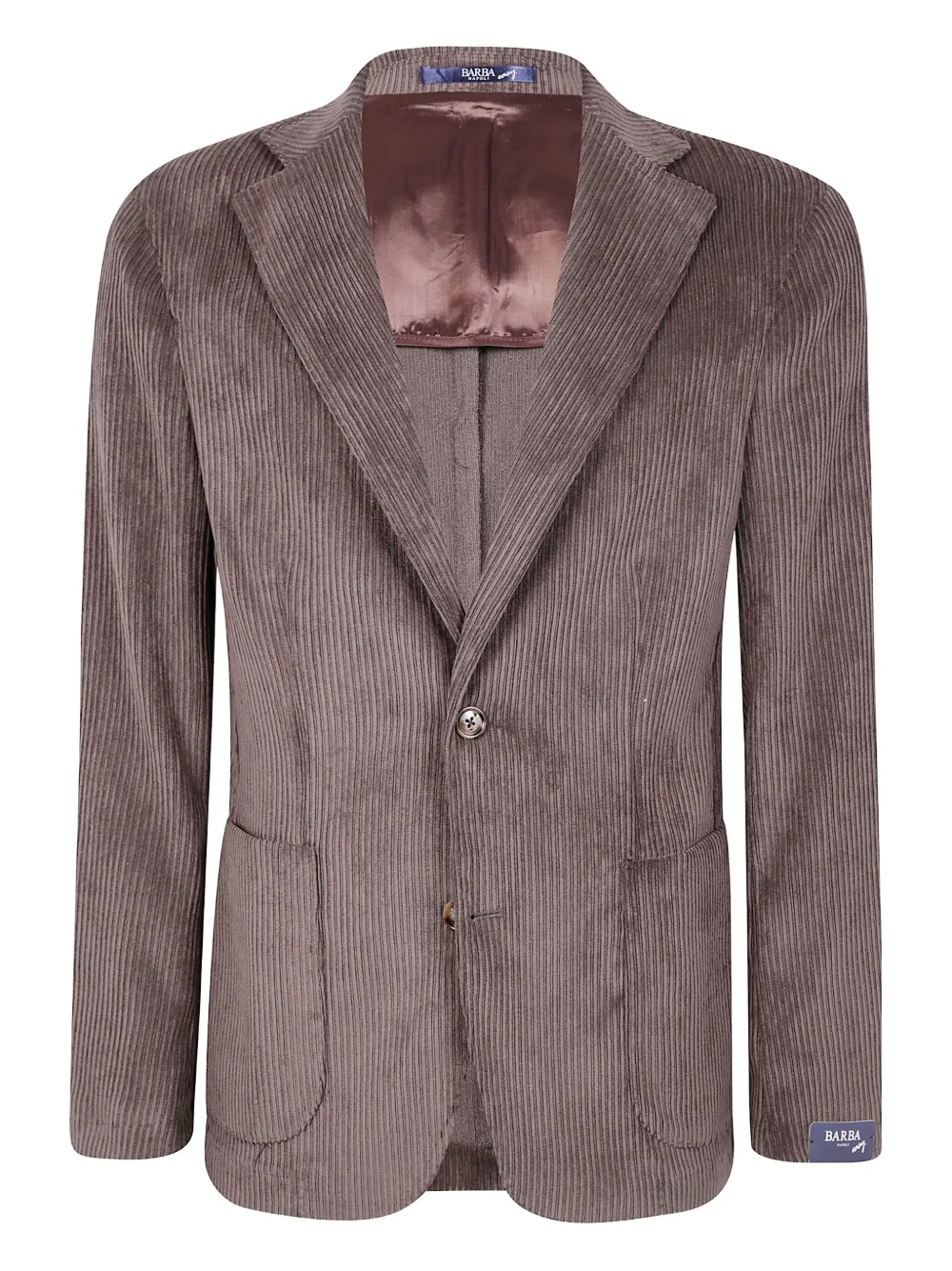 Barba Ribfluwelen blazer met dubbele knoop Bruin