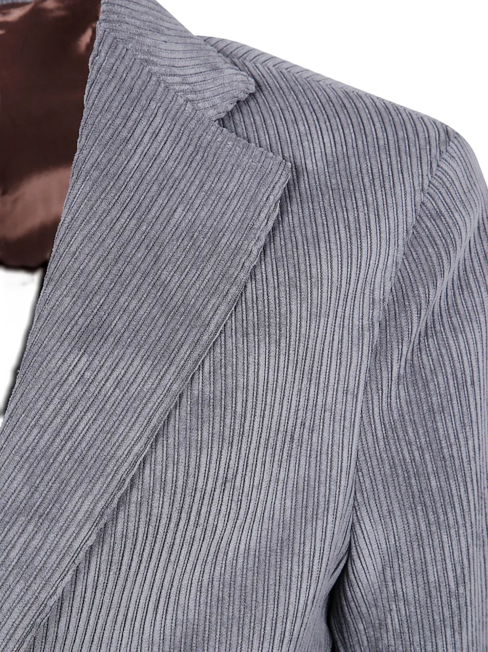 Barba Ribfluwelen blazer met twee knopen Grijs