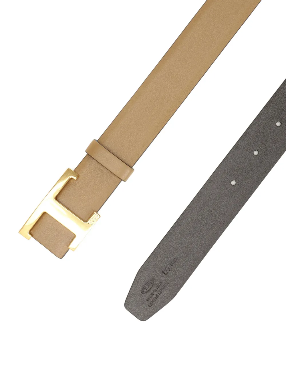 Tod's Leren riem met T-gesp Beige