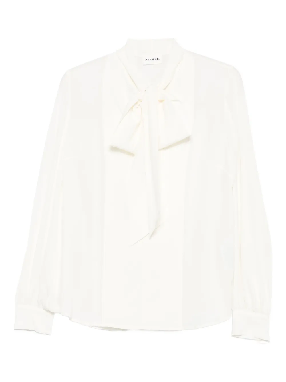 P.a.r.o.s.h Bow-detail Silk Blouse In White