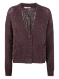Nuur button-front pocket cardigan - Brown