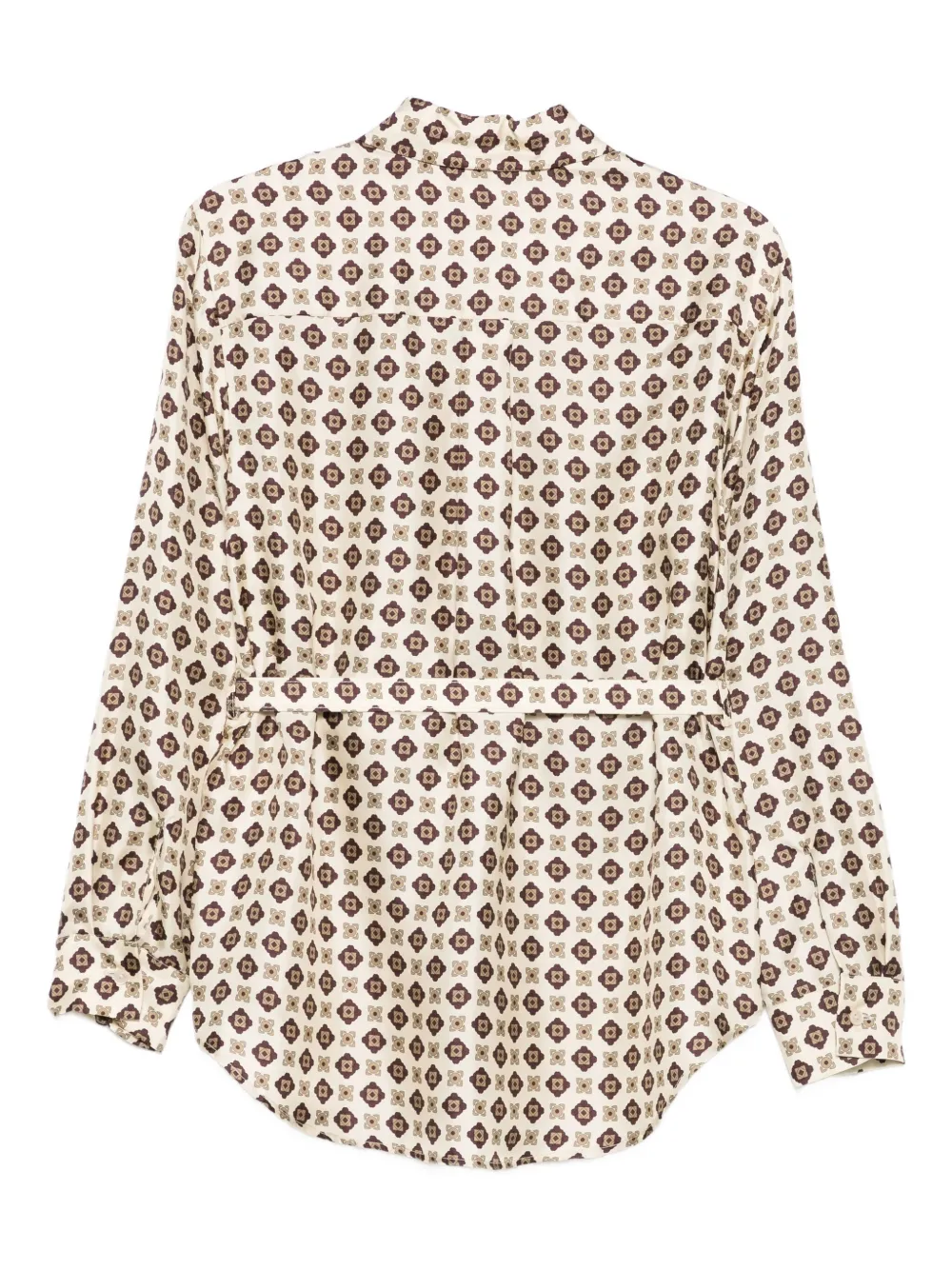 P.A.R.O.S.H. geometric-print belted shirt - Beige
