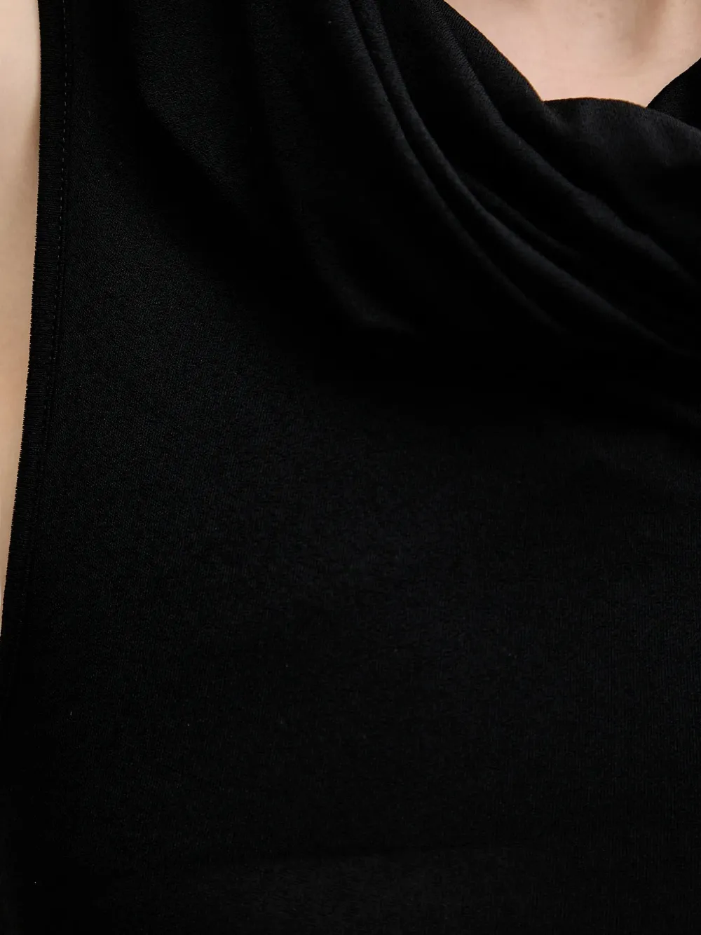 Rick Owens Sleeveless Draped Midi Dress In Black