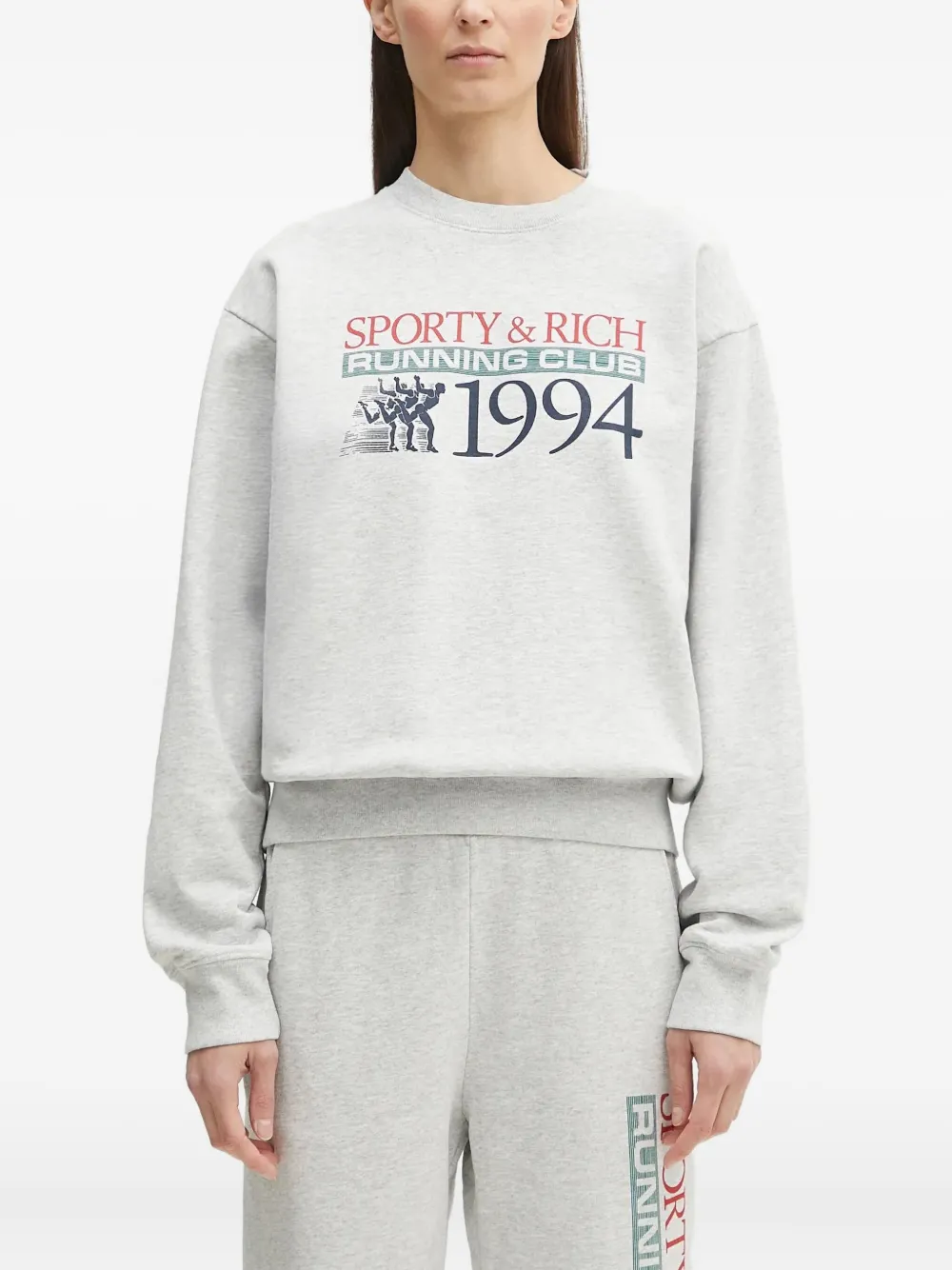 Sporty & Rich Sweater met print Grijs