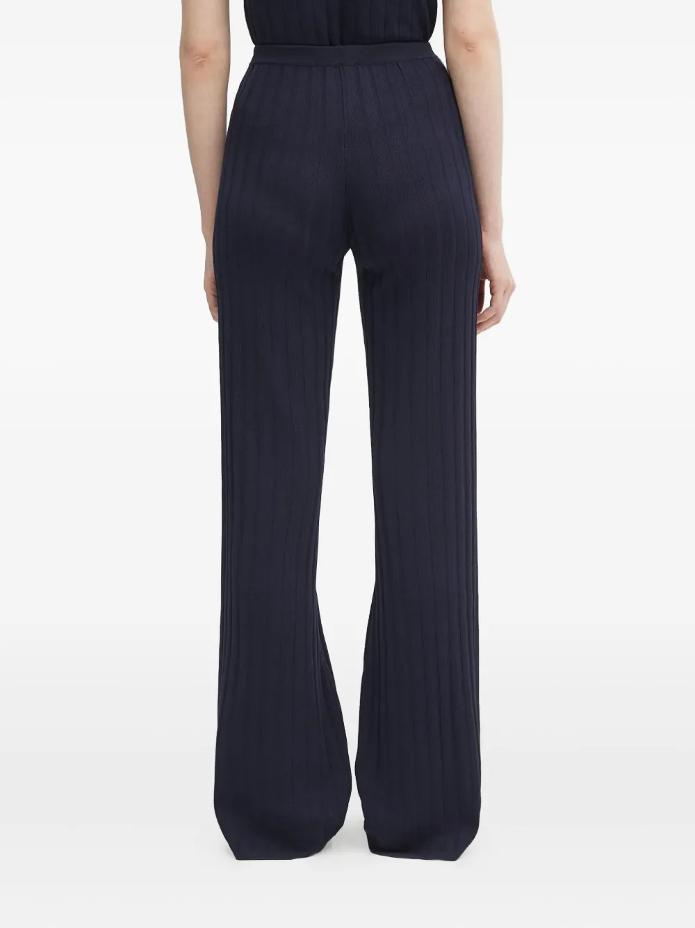 Sporty & Rich ribbed logo-embroidered trousers Blauw