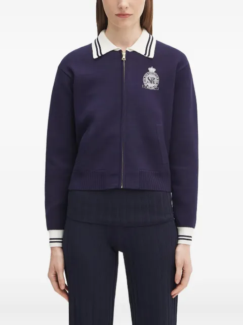 Sporty & Rich zip-up logo-patch cardigan