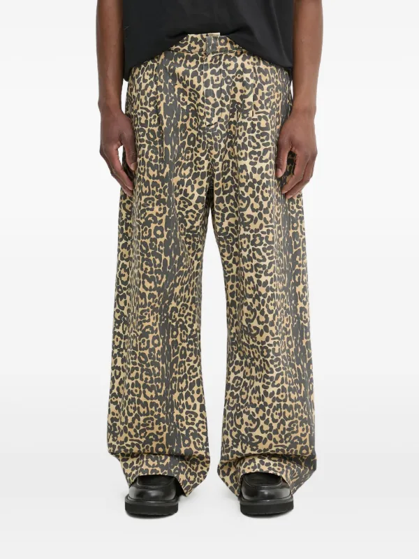 Wide Leg Pantaloni Leopardati Uomo RHUDE Pantaloni A Gamba Ampia
